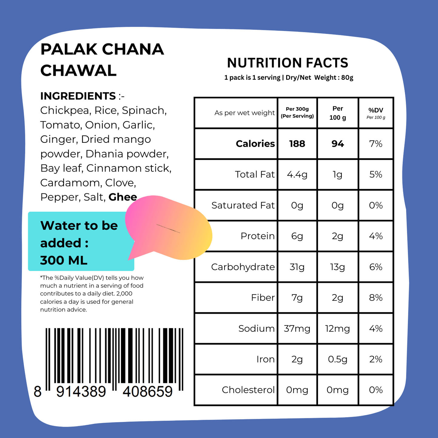 Palak Chana Rice