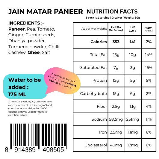 Jain Matar Paneer