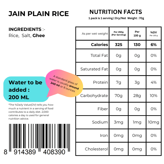 Jain Friendly Plain Rice