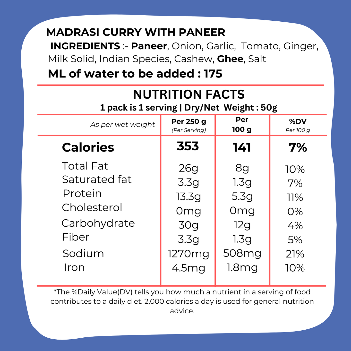 MADRASI CURRY WITH PANEER