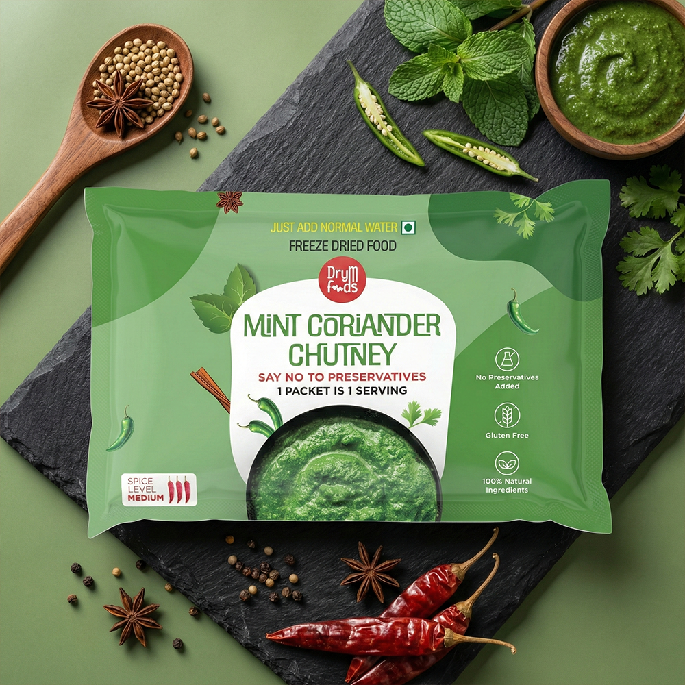 Drym Instant Green Chutney Ready To Eat Preservative Free Dried Food – DryM ...