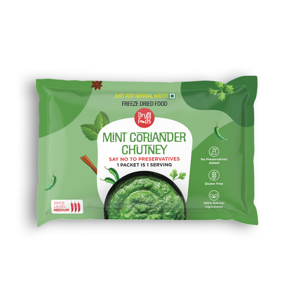 Drym Instant Green Chutney Ready To Eat Preservative Free Dried Food – DryM ...