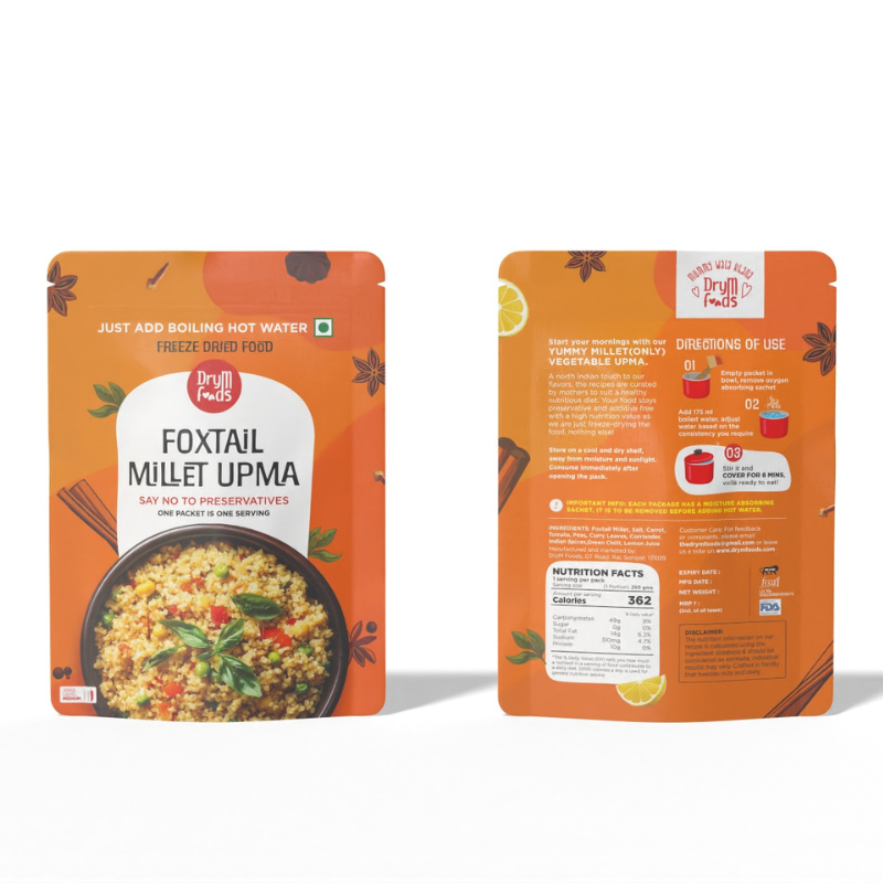 Instant Foxtail Millet Upma Ready To Eat Preservative Free Dried Food