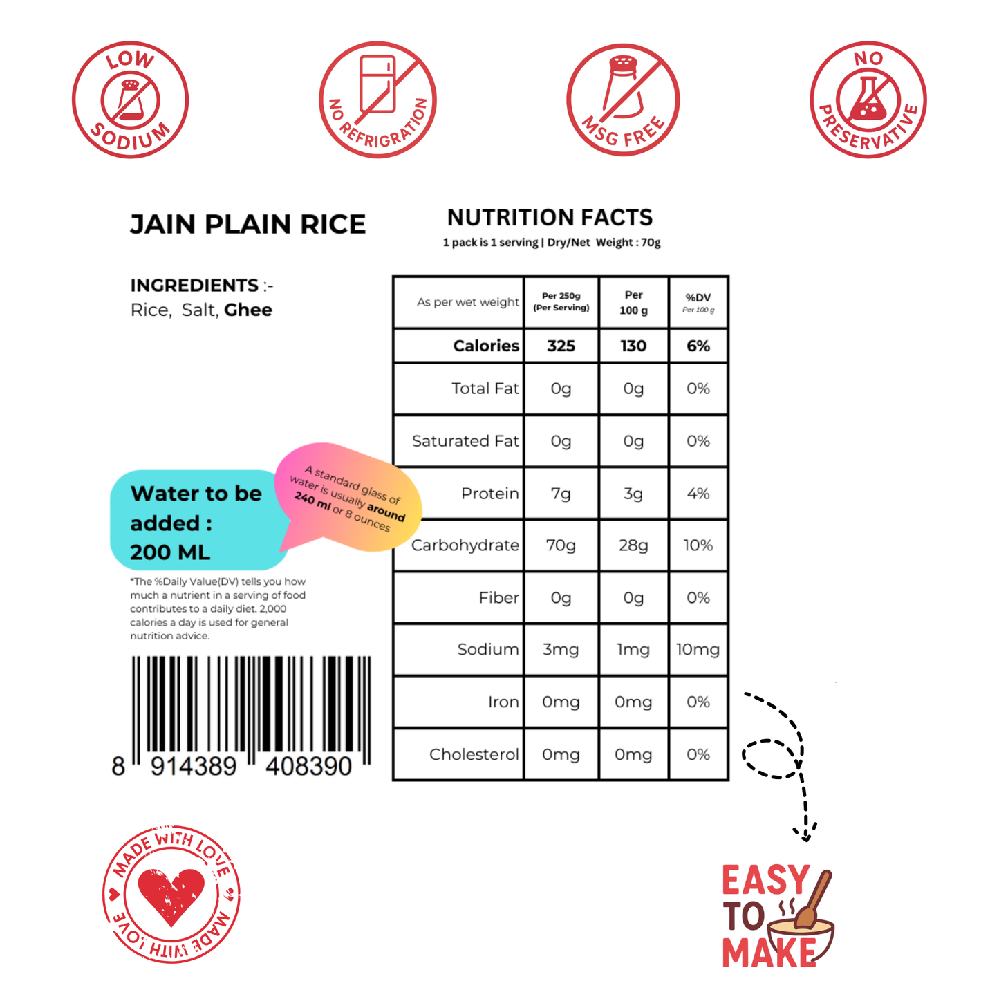 Jain Friendly Plain Rice