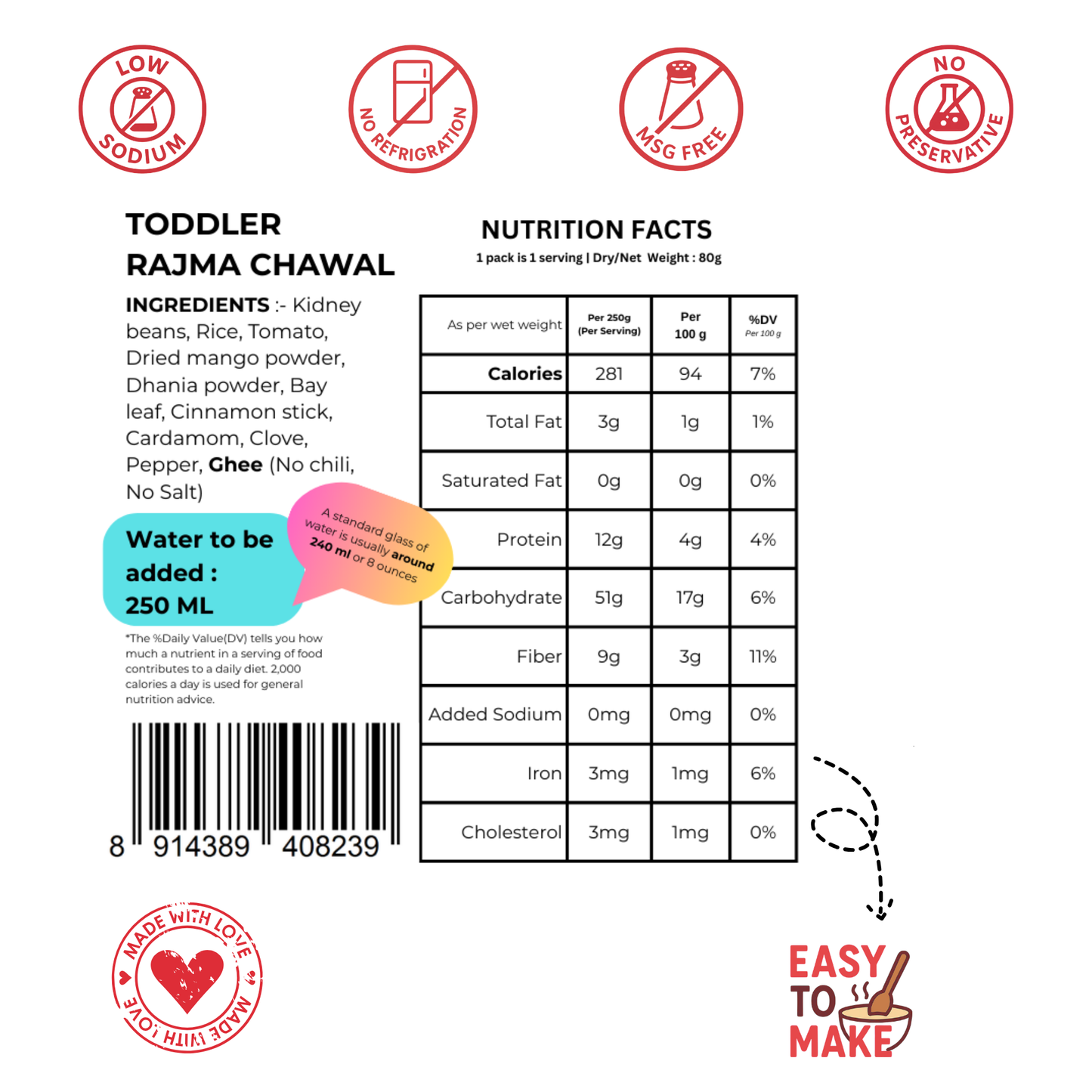 Toddler Rajma Chawal