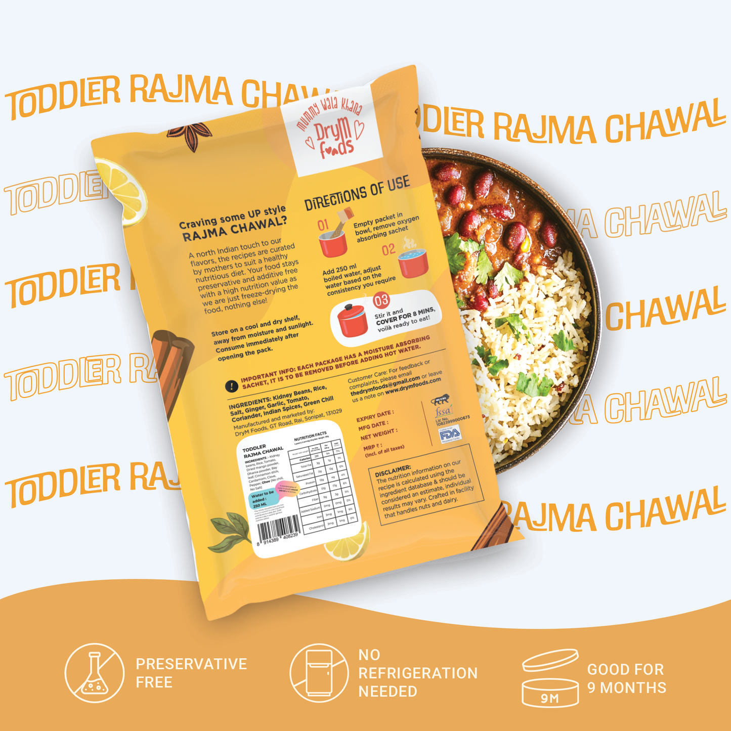 Toddler Rajma Chawal